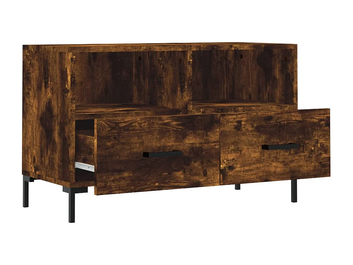 Hirlen  Tv-meubel 80x36x50 cm bewerkt hout gerookt eikenkleurig