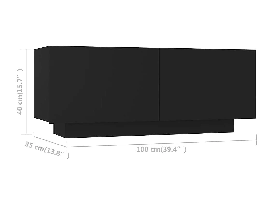 Westwego  Meuble TV Noir 100x35x40 cm Aggloméré