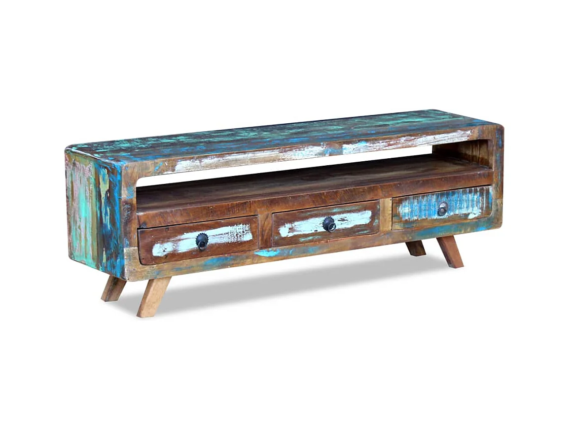 Garden Furniture -  Meuble TV avec 3 tiroirs Bois de récupération massif