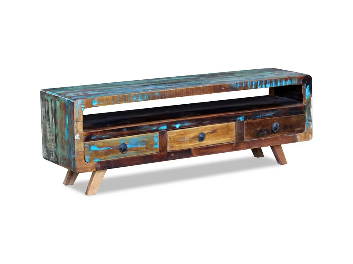 Garden Furniture -  Meuble TV avec 3 tiroirs Bois de récupération massif
