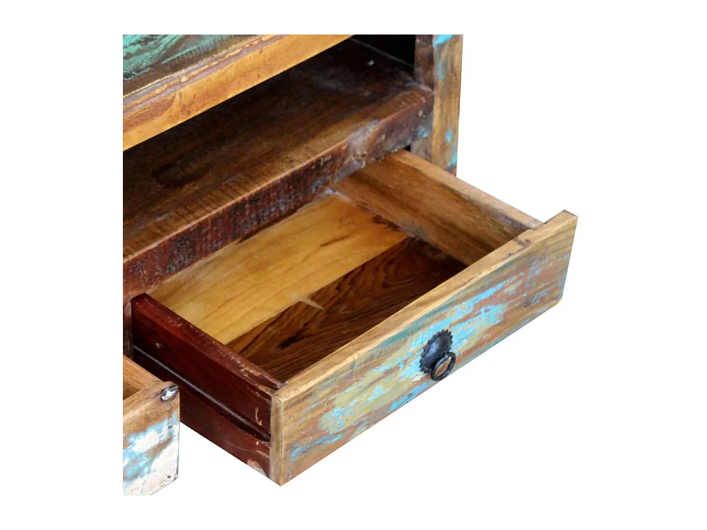 Garden Furniture -  Meuble TV avec 3 tiroirs Bois de récupération massif