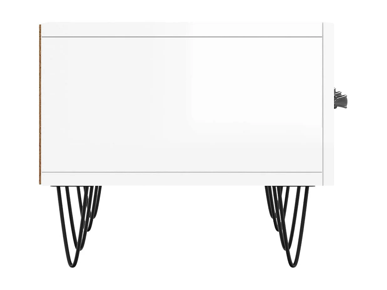 Eilve  Meuble TV blanc brillant 150x36x30 cm bois d'ingénierie