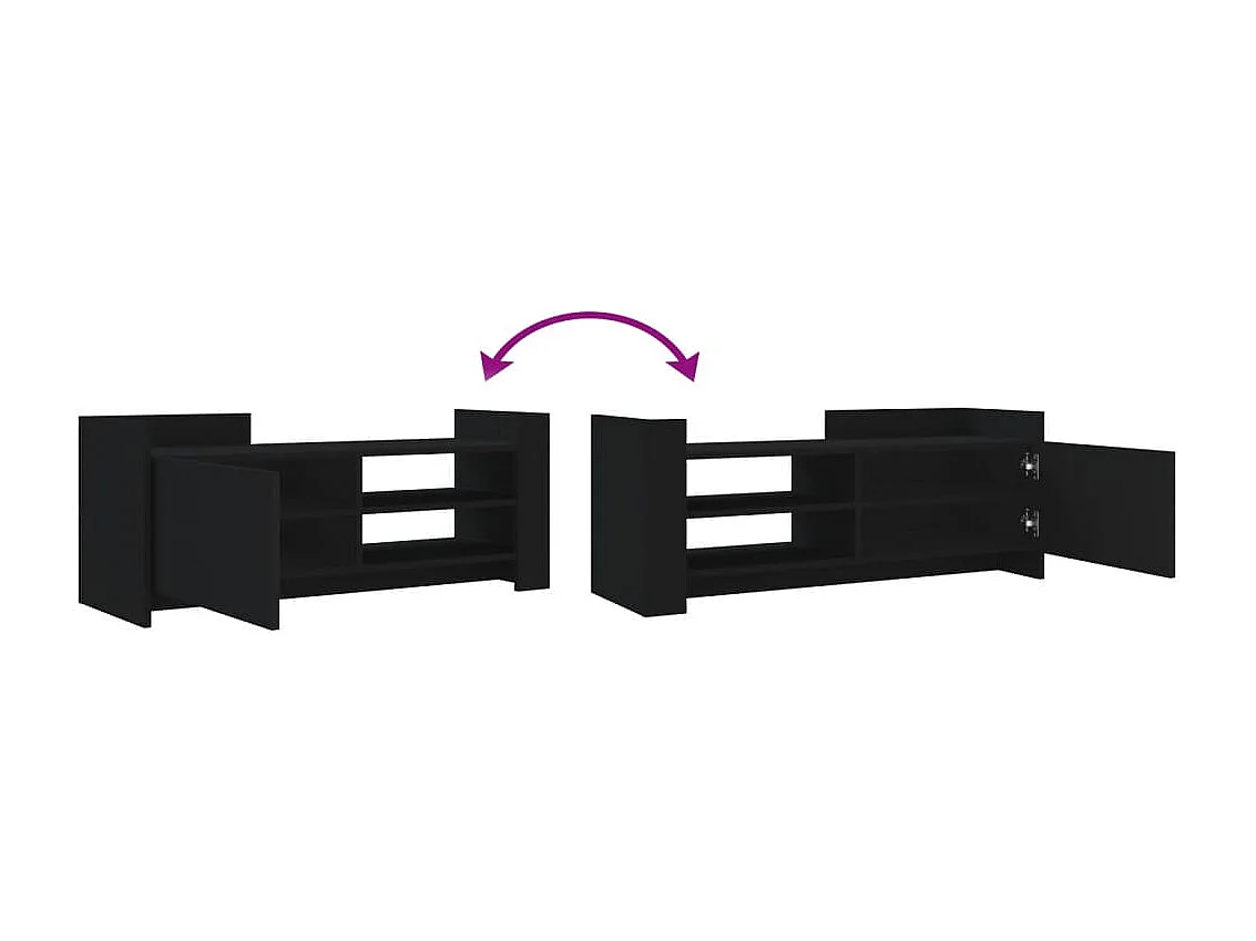 Nando  Meuble TV Noir 100x35x40 cm Bois d'ingénierie