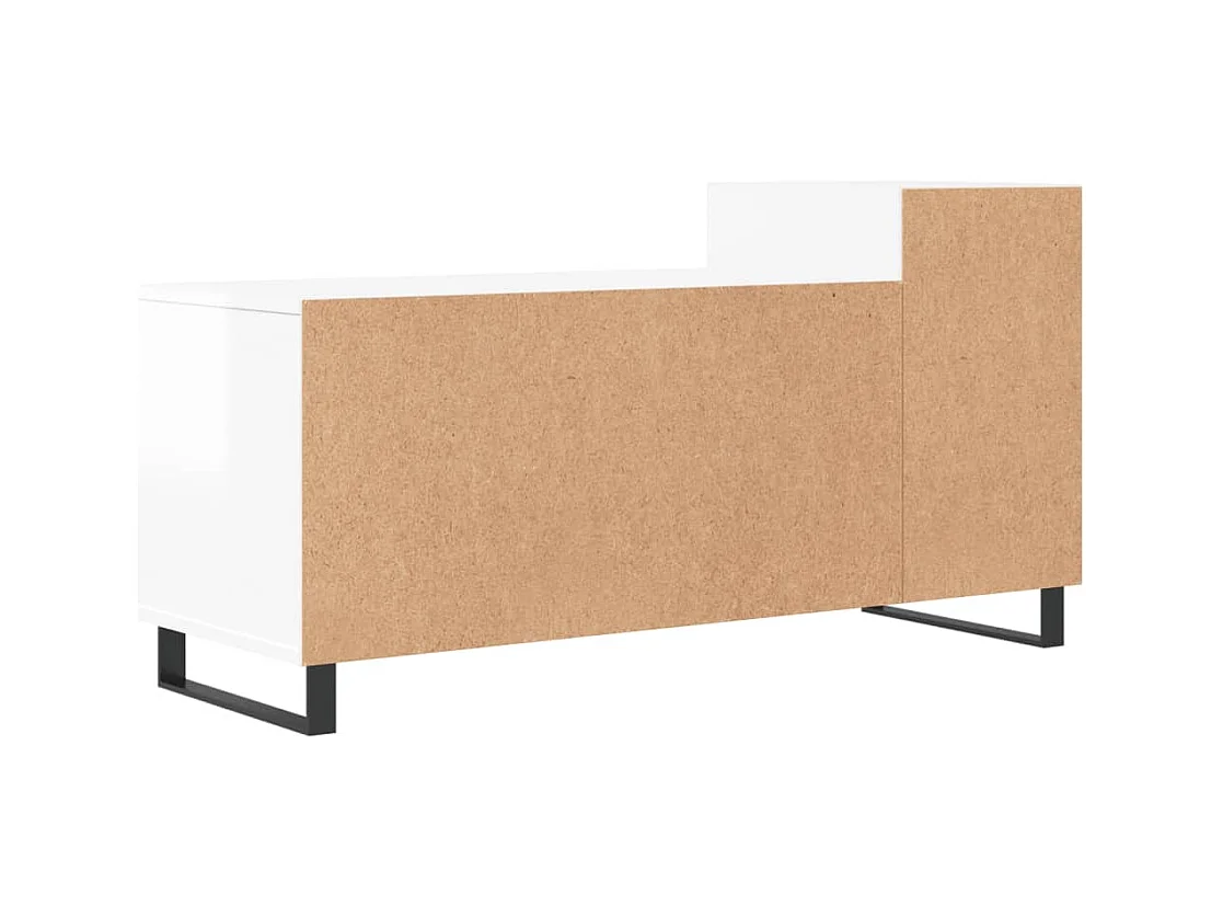 Pelkosenniemi  Meuble TV Blanc brillant 100x35x55 cm Bois d'ingénierie