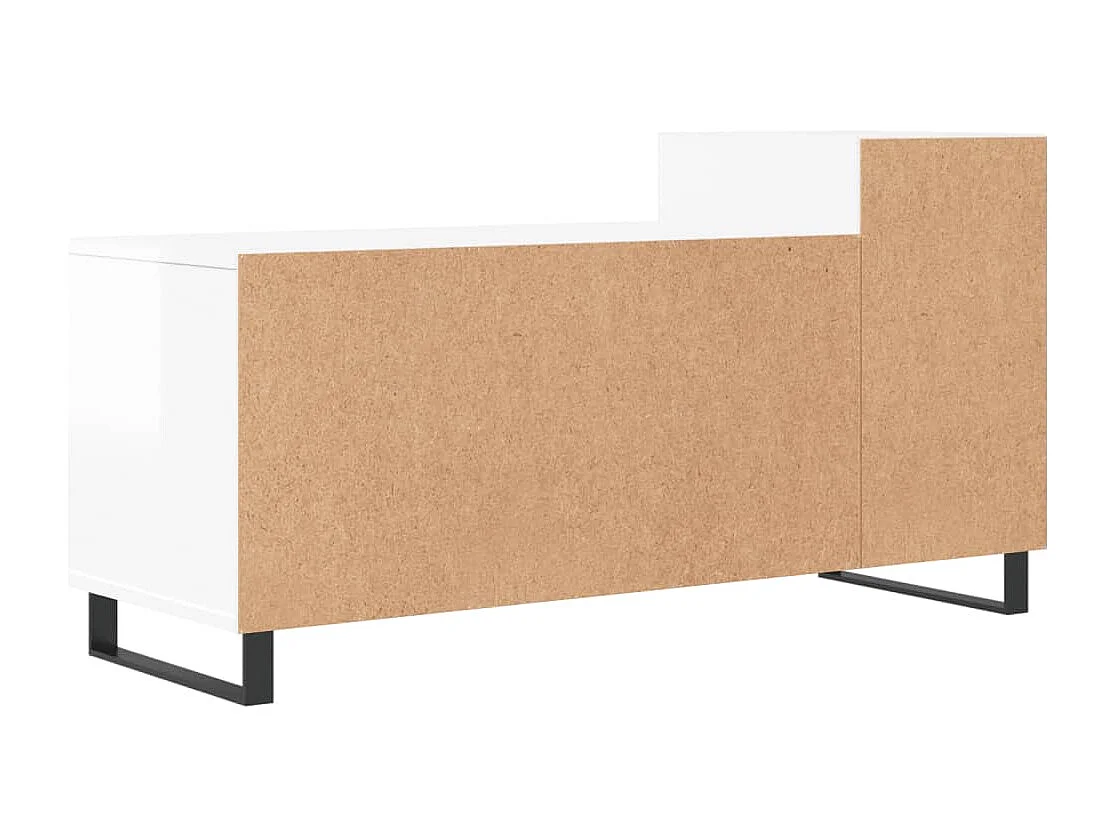 Pelkosenniemi  Meuble TV Blanc brillant 100x35x55 cm Bois d'ingénierie
