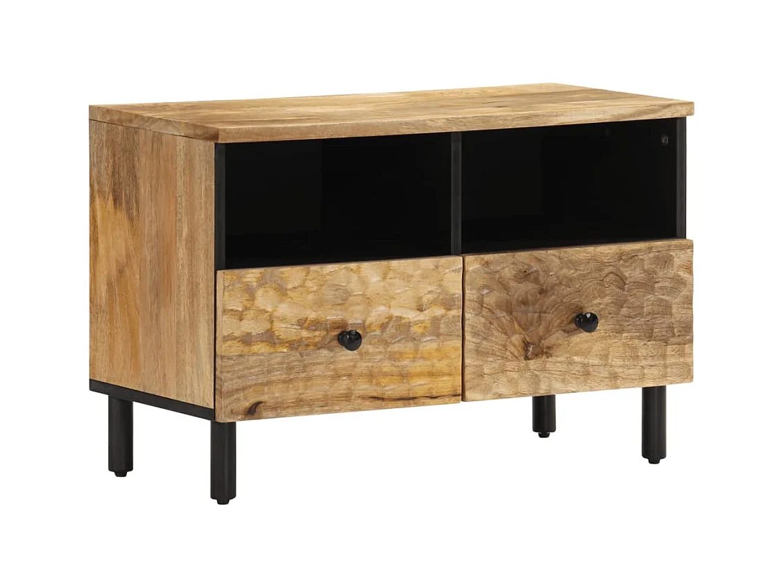 Gudven  Meuble TV 70x33x46 cm Bois massif de manguier