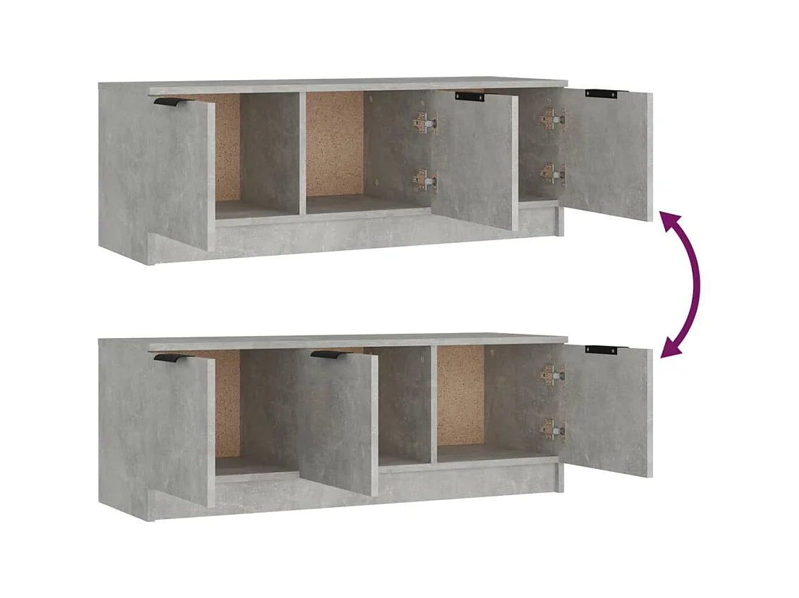 Yrnir  Tv-meubel 102x35x36,5 cm bewerkt hout betongrijs