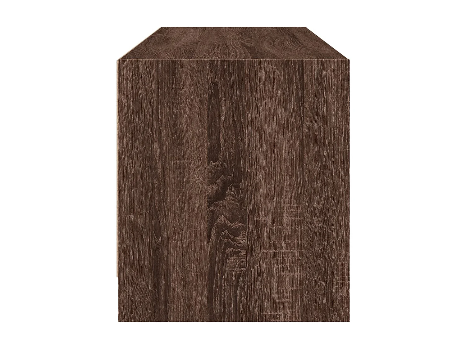 Fyrdir  Mueble de TV con puertas de vidrio marrón roble 102x37x42 cm