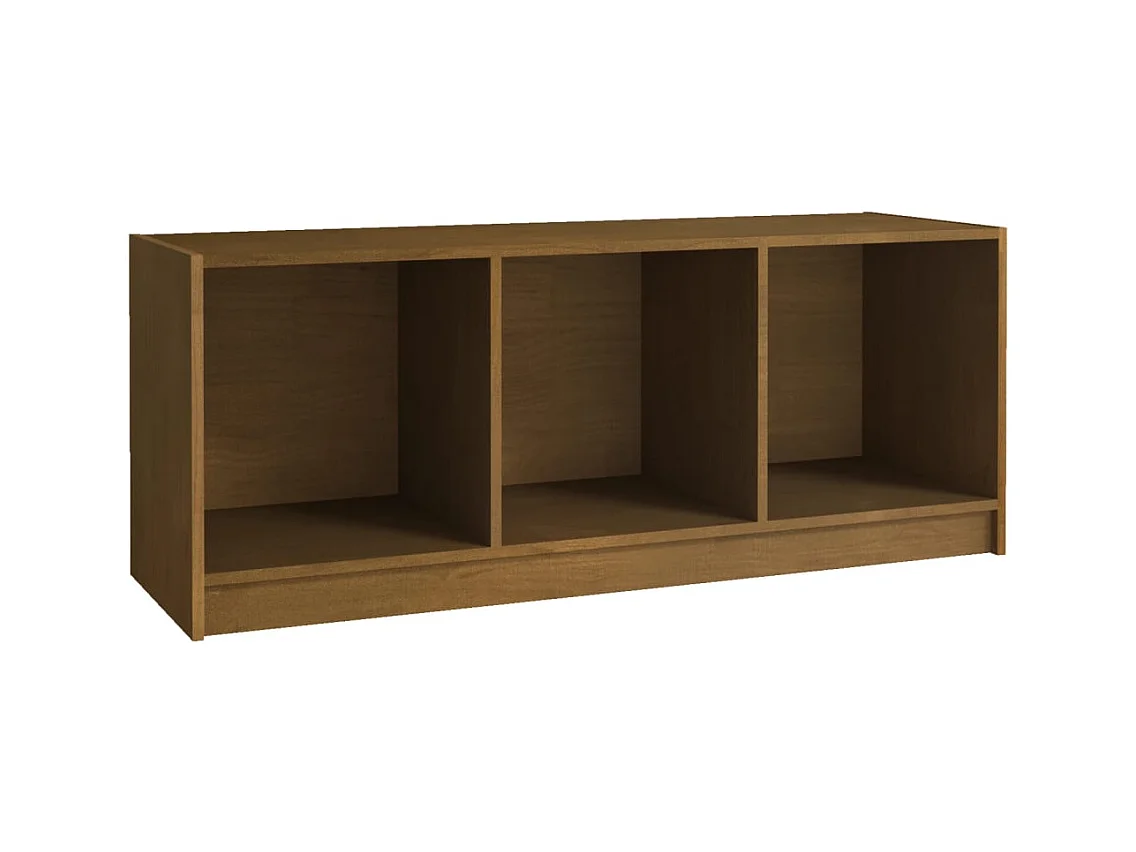 Qara  Meuble TV Marron miel 104x33x41 cm Bois de pin massif