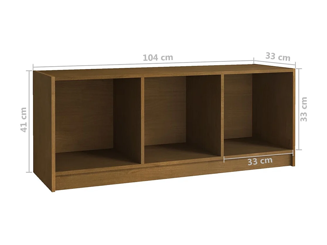 Qara  Meuble TV Marron miel 104x33x41 cm Bois de pin massif