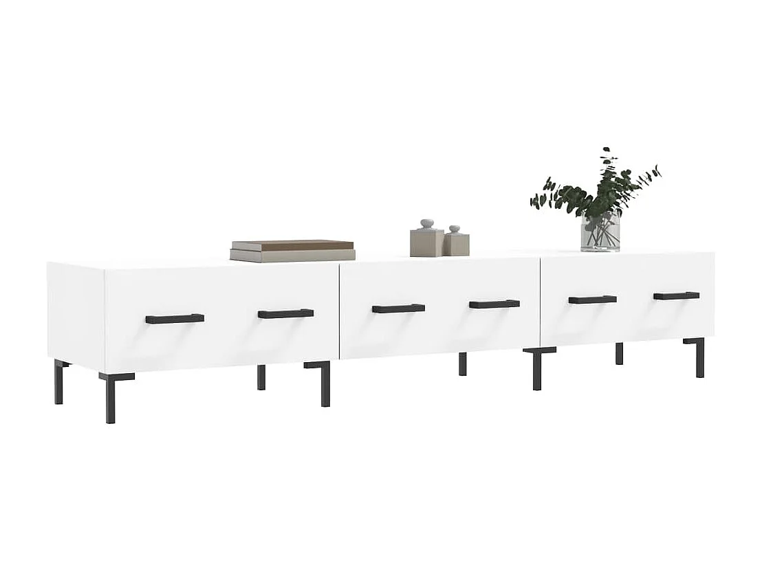 Yusufcan  Meuble TV blanc 150x36x30 cm bois d'ingénierie