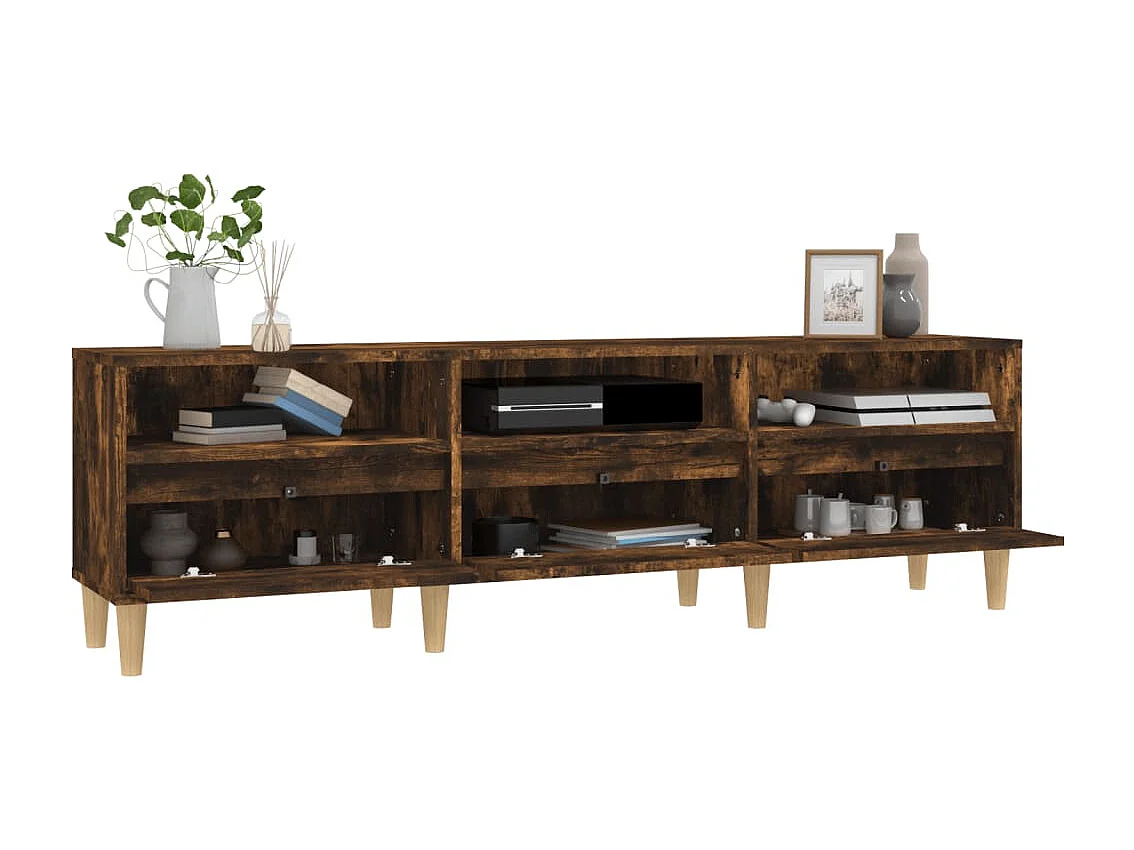 Lin  Tv-meubel 150x30x44,5 cm bewerkt hout gerookt eikenkleurig