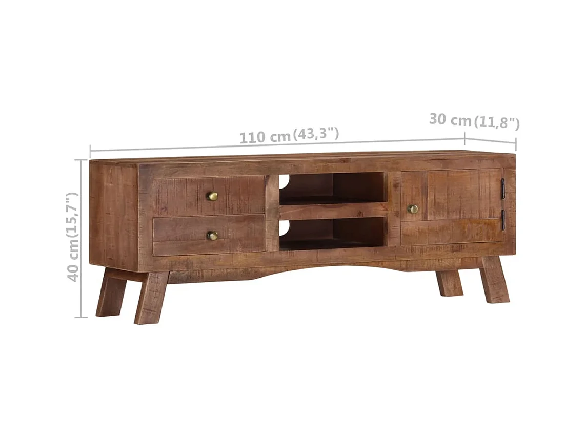 Garden Furniture -  Meuble TV 110x30x40 cm Bois de manguier brut