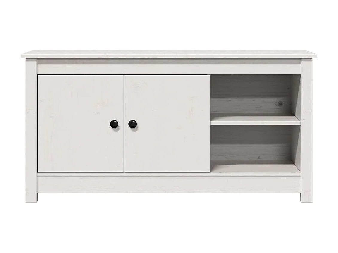 Clinton Corners  Meuble TV Blanc 103x36,5x52 cm Bois de pin massif