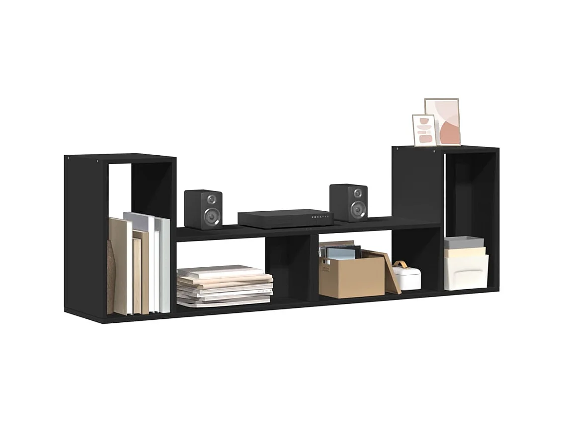 Dunmore  Meubles TV 2 pcs noir 75x30x50 cm bois d'ingénierie