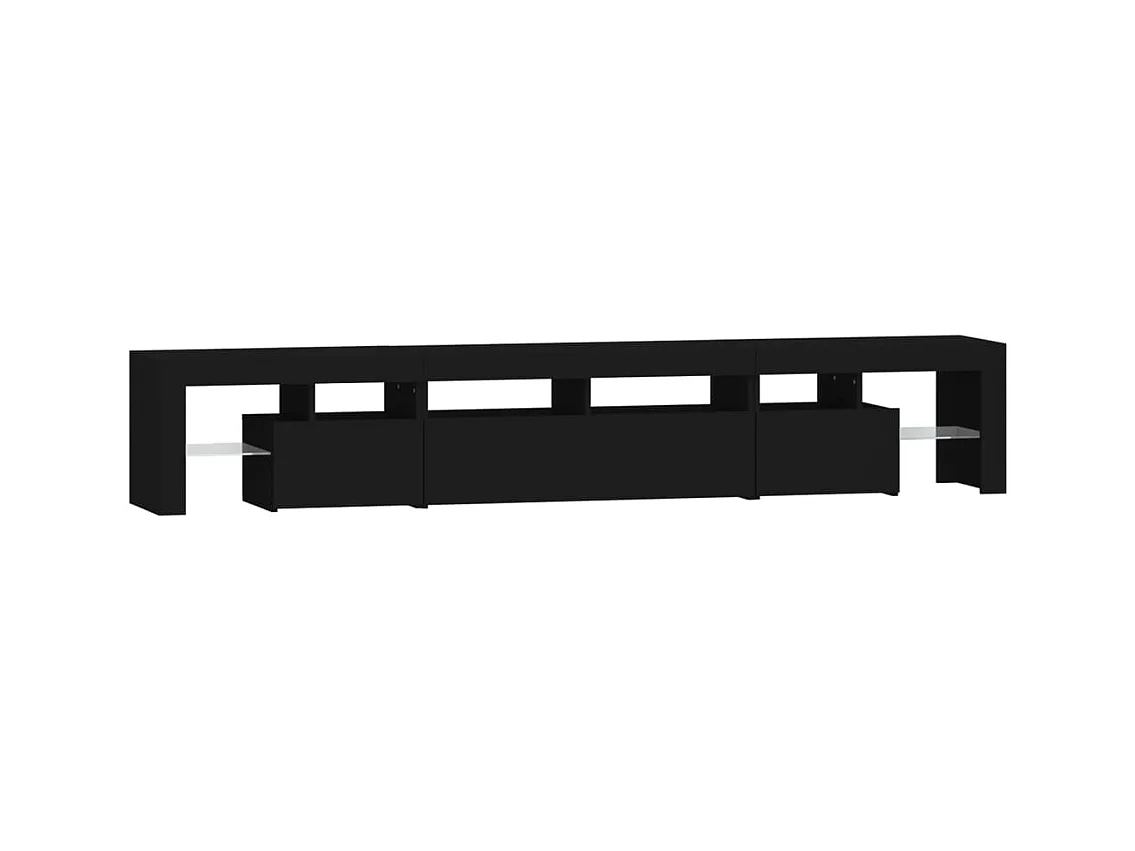 Tahlequah  Meuble TV avec lumières LED Noir 230x36,5x40 cm
