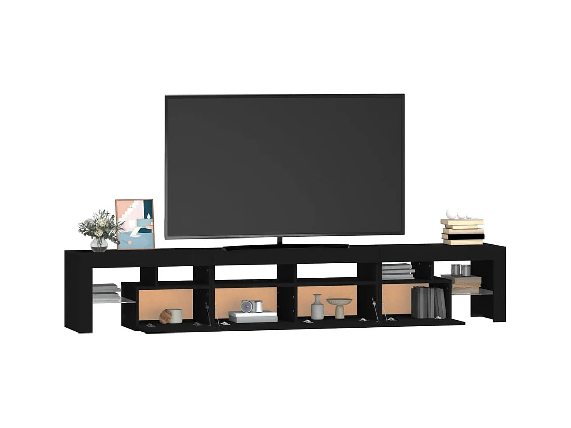 Tahlequah  Meuble TV avec lumières LED Noir 230x36,5x40 cm