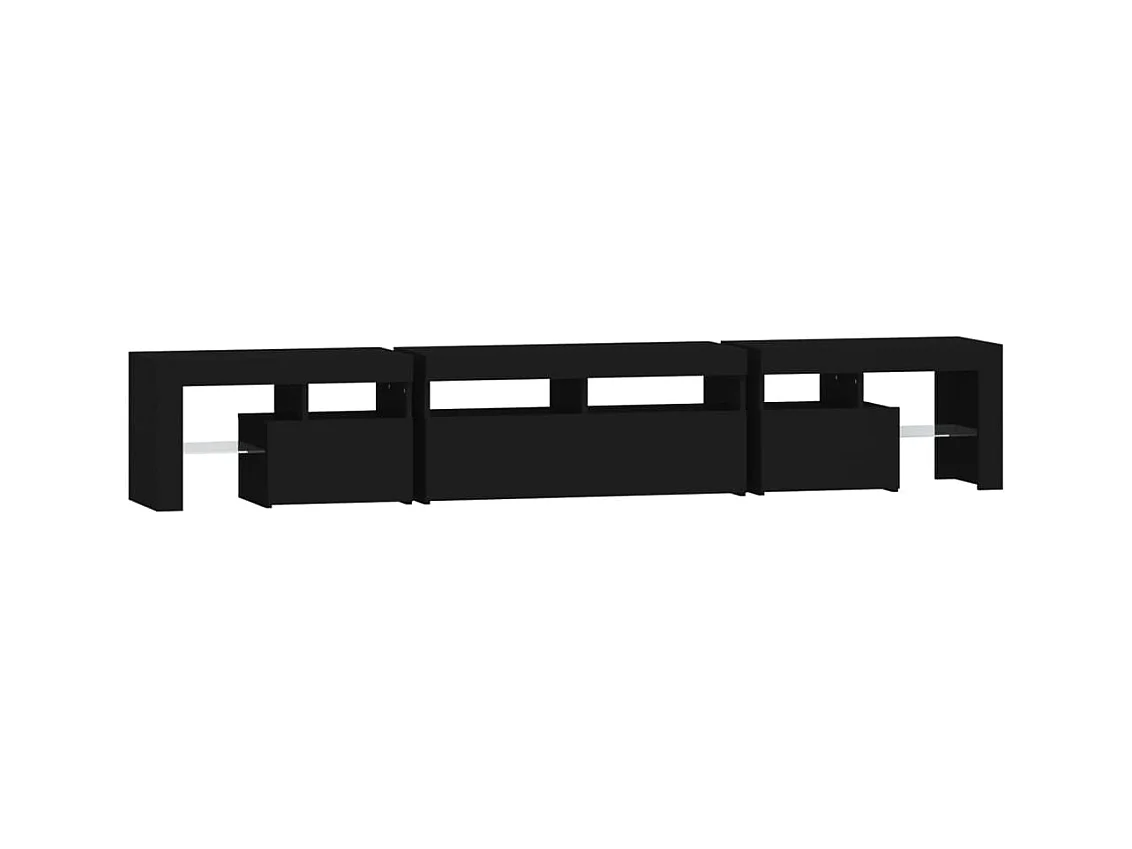 Tahlequah  Meuble TV avec lumières LED Noir 230x36,5x40 cm