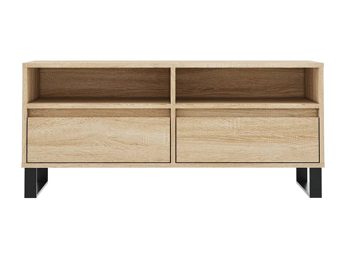 Volne  Tv-meubel 100x34,5x44,5 cm bewerkt hout sonoma eikenkleurig