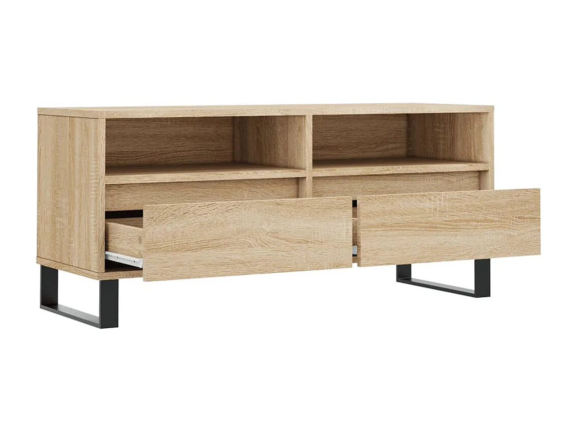 Volne  Tv-meubel 100x34,5x44,5 cm bewerkt hout sonoma eikenkleurig