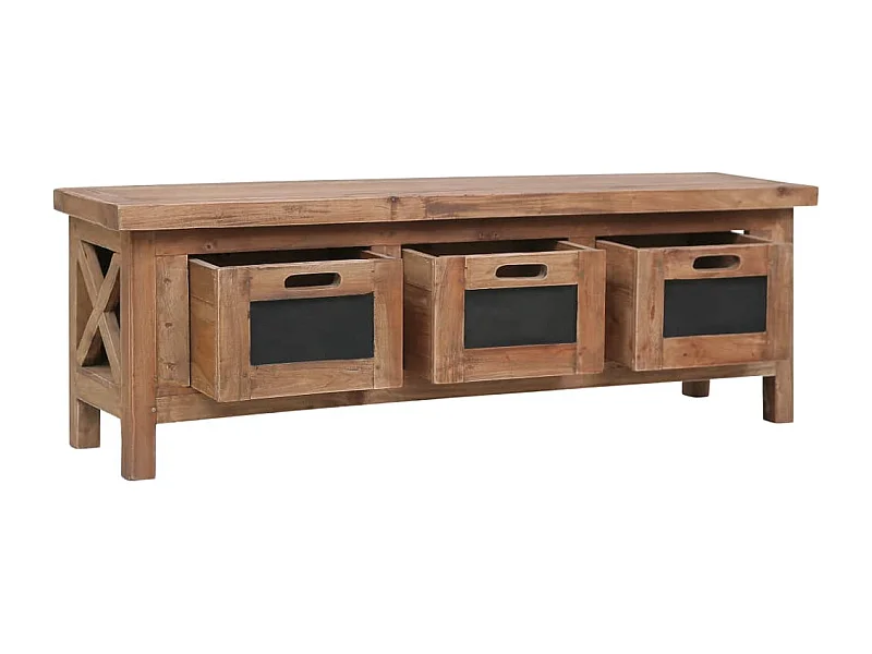 Garden Furniture -  Meuble TV avec 3 tiroirs 120x30x40 cm Bois d'acajou massif