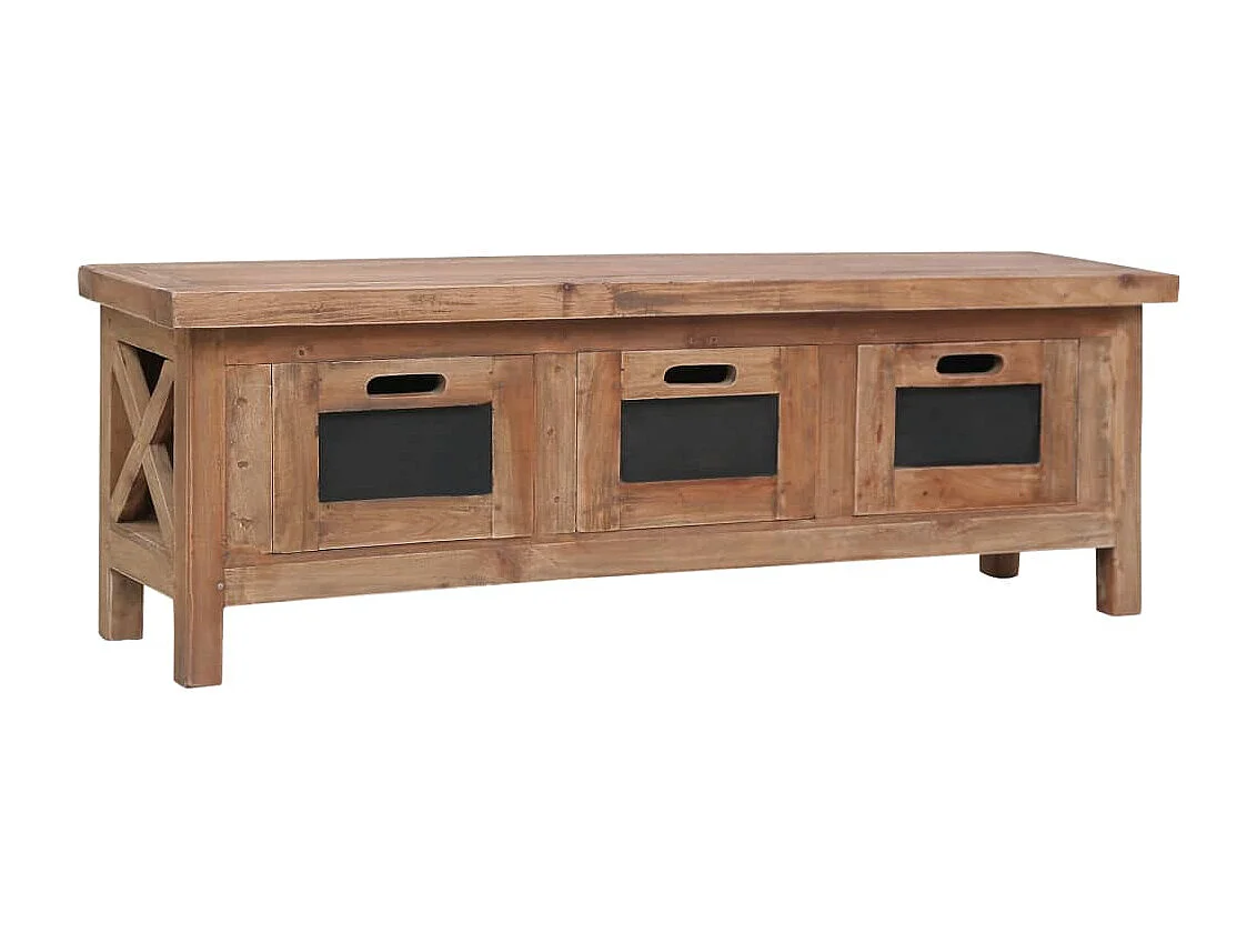 Garden Furniture -  Meuble TV avec 3 tiroirs 120x30x40 cm Bois d'acajou massif