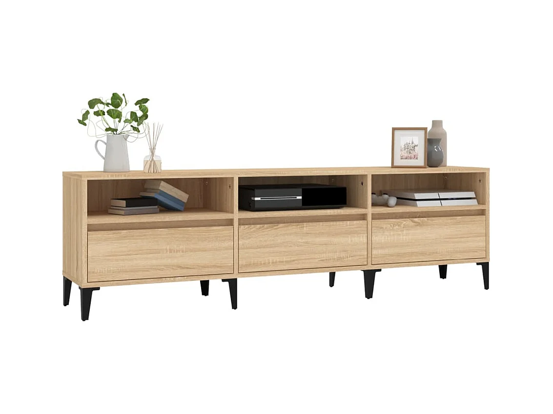 Simon-Pierre  Meuble TV chêne sonoma 150x30x44,5 cm bois d'ingénierie