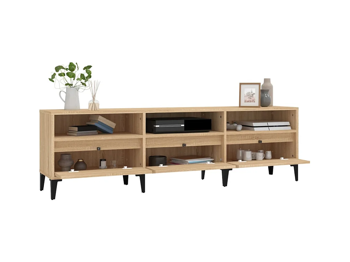 Simon-Pierre  Meuble TV chêne sonoma 150x30x44,5 cm bois d'ingénierie