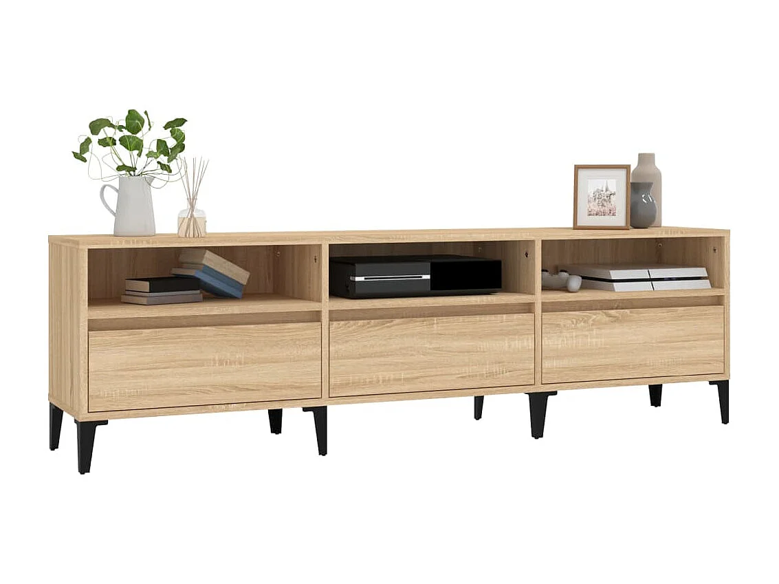 Simon-Pierre  Mueble de TV madera contrachapada roble Sonoma 150x30x44,5 cm