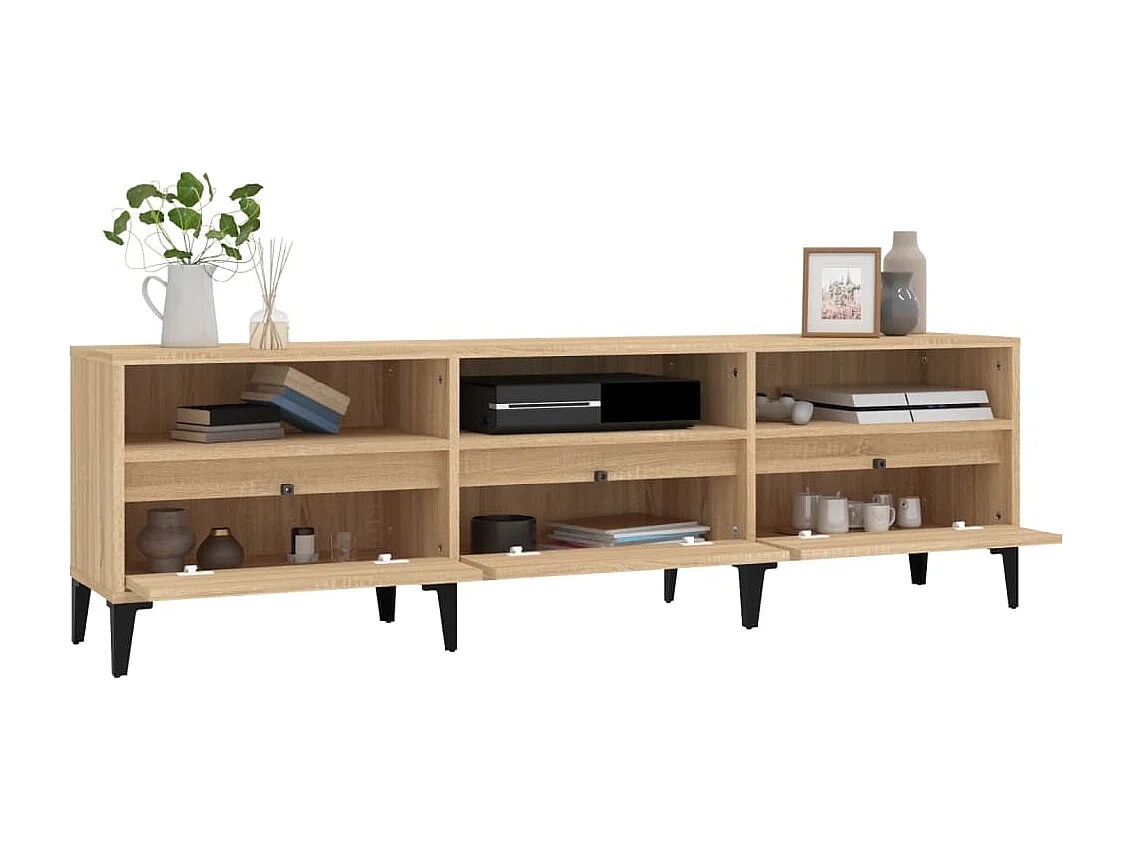 Simon-Pierre  Mueble de TV madera contrachapada roble Sonoma 150x30x44,5 cm