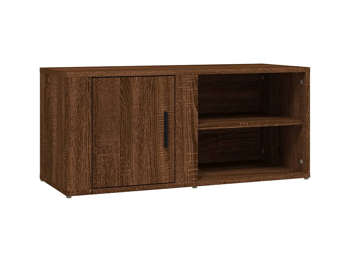 Arnaldo  Meuble TV Chêne marron 80x31,5x36 cm Bois d'ingénierie