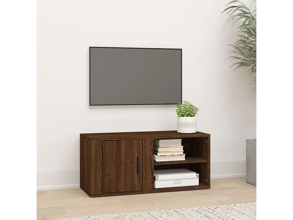 Arnaldo  Meuble TV Chêne marron 80x31,5x36 cm Bois d'ingénierie