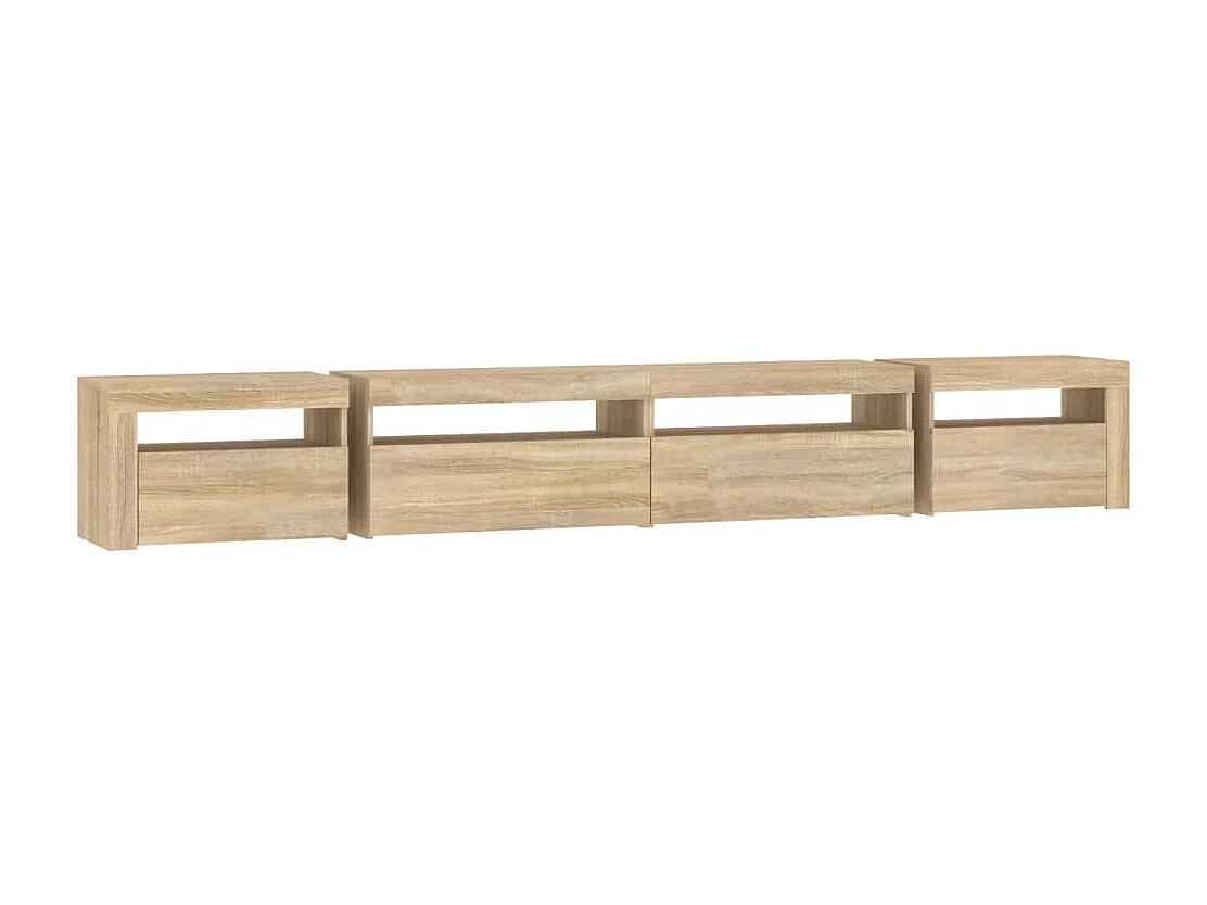 Cincinnatus  Meuble TV avec lumières LED Chêne sonoma 270x35x40 cm