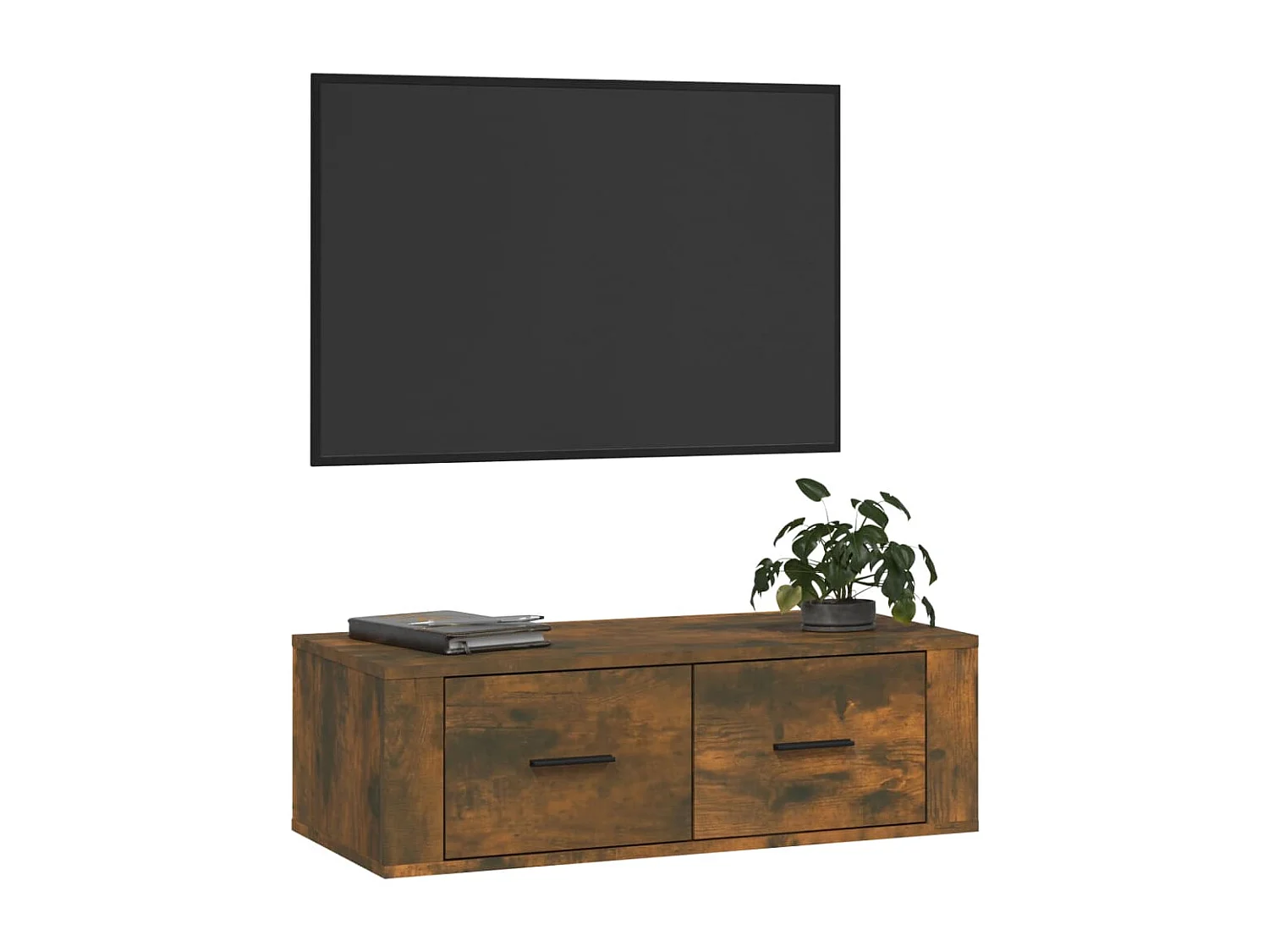 Castlewarden  Armoire TV suspendue Chêne fumé 80x36x25 cm Bois d'ingénierie