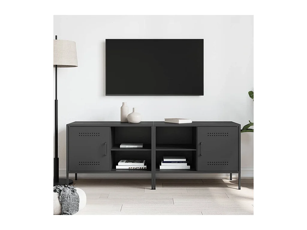 Neris  Meubles TV 2 pcs noir 68x39x50,5 cm acier