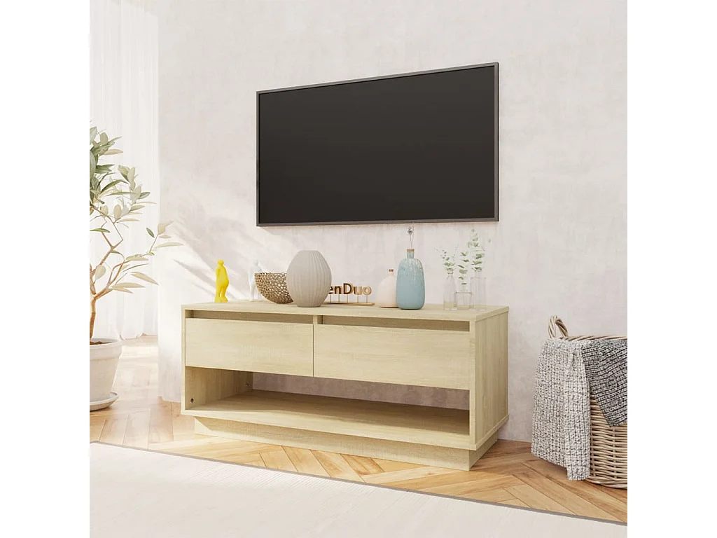 Ilias  Meuble TV chêne sonoma 102x41x44 cm bois d'ingénierie