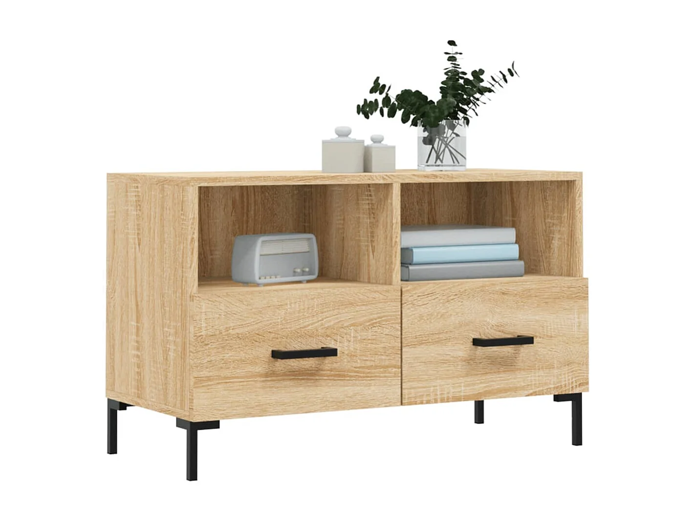 Hirlen  Meuble TV Chêne sonoma 80x36x50 cm Bois d'ingénierie