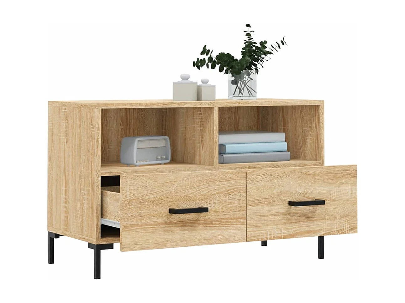 Hirlen  Meuble TV Chêne sonoma 80x36x50 cm Bois d'ingénierie