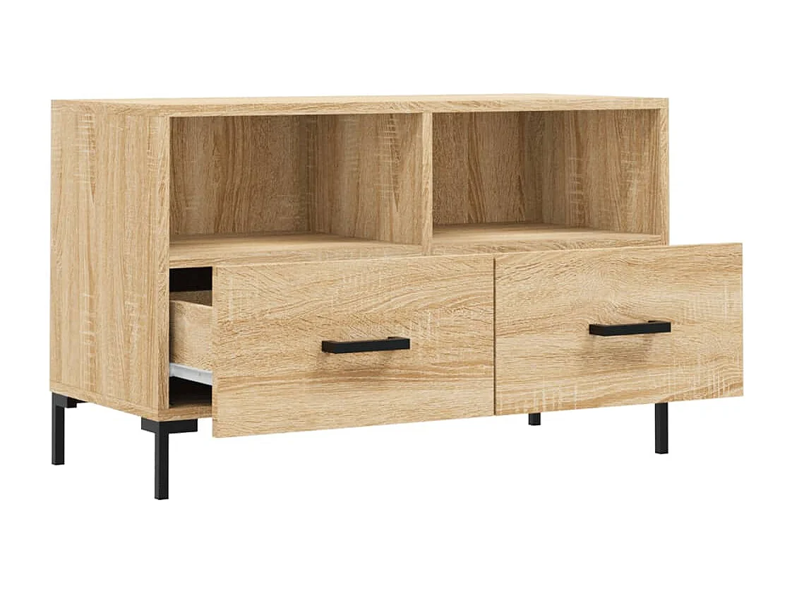 Hirlen  Meuble TV Chêne sonoma 80x36x50 cm Bois d'ingénierie