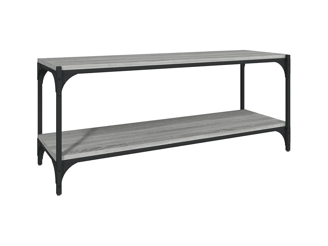 Foster City  Meuble TV Sonoma gris 100x33x41 cm Bois d'ingénierie et acier