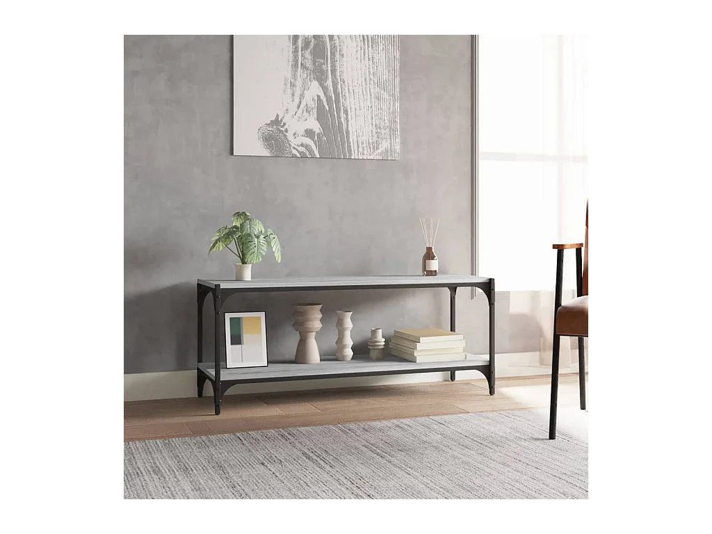Foster City  Mueble para TV contrachapada y acero gris Sonoma 100x33x41 cm