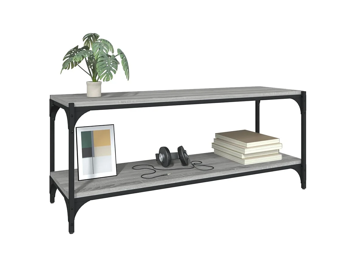 Foster City  Mueble para TV contrachapada y acero gris Sonoma 100x33x41 cm