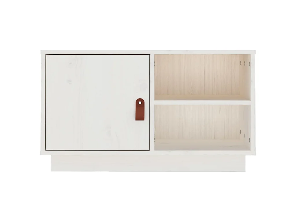 Patricia María  Meuble TV Blanc 70x34x40 cm Bois de pin massif