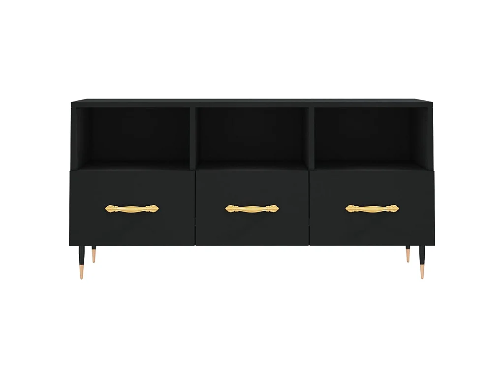 Ravy  Meuble TV noir 102x36x50 cm bois d'ingénierie