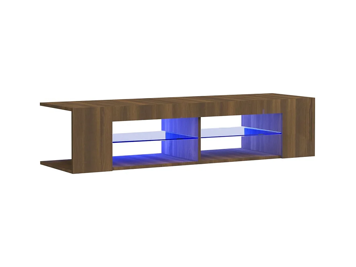 Henryetta  Meuble TV avec lumières LED chêne marron 135x39x30 cm