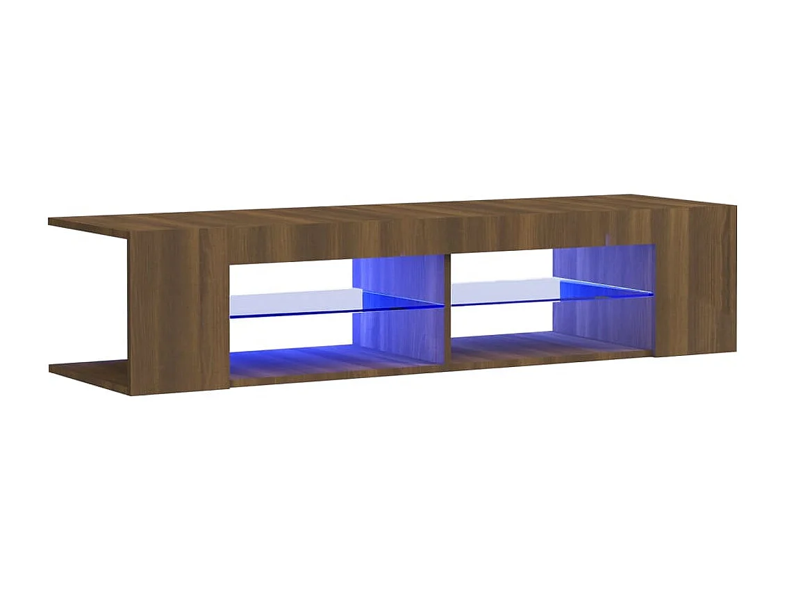 Henryetta  Tv-meubel met LED-verlichting 135x39x30 cm bruin eikenkleur