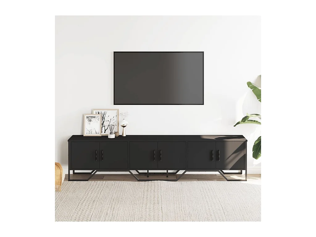 Nouria  Meuble TV noir 180x34x41 cm bois d'ingénierie