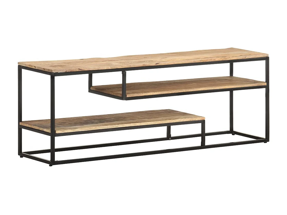 Tempe  Mueble para TV de madera maciza de mango rugosa 130x30x45 cm