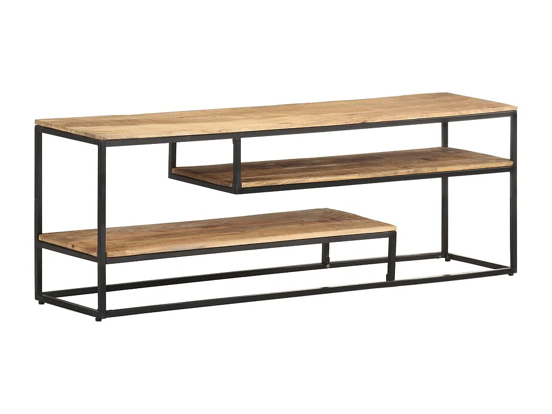 Tempe  Mueble para TV de madera maciza de mango rugosa 130x30x45 cm