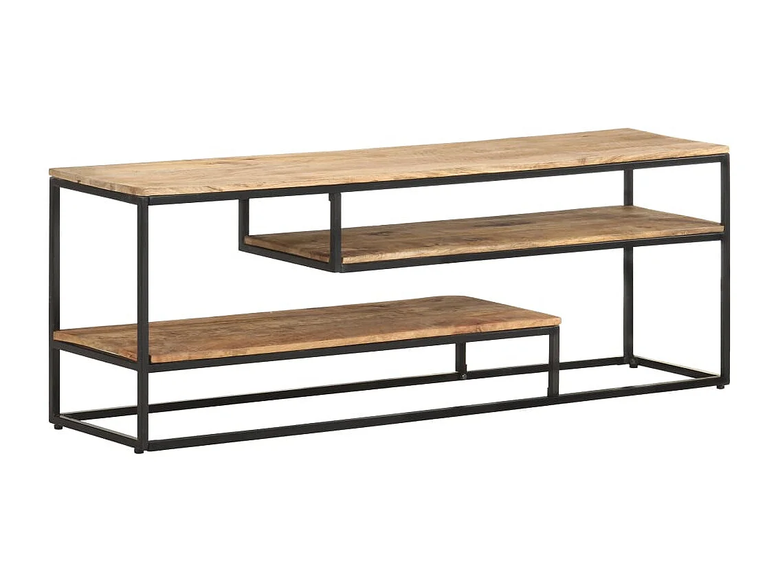 Tempe  Mueble para TV de madera maciza de mango rugosa 130x30x45 cm